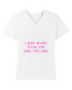 i just want to be the girl... Tricou mânecă scurtă guler V Bărbat Presenter