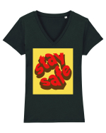 stay safe 251 Tricou mânecă scurtă guler V Damă Evoker