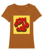 stay safe 251 Tricou mânecă scurtă guler larg fitted Damă Expresser