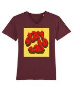 stay safe 251 Tricou mânecă scurtă guler V Bărbat Presenter