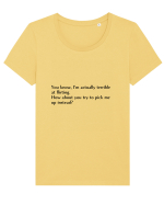 you know, i m actually terrible... Tricou mânecă scurtă guler larg fitted Damă Expresser