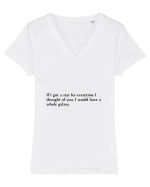 if i got a star for everytime i thought of you... Tricou mânecă scurtă guler V Damă Evoker