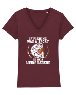Fishing legend Tricou mânecă scurtă guler V Damă Evoker