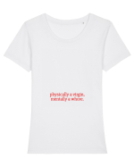 physically a virgin, mentally a whore Tricou mânecă scurtă guler larg fitted Damă Expresser