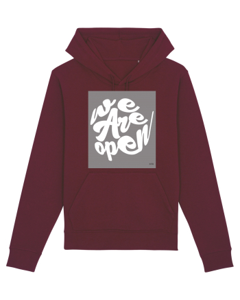 we are open 302 Burgundy
