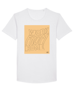 work from home 319 Tricou mânecă scurtă guler larg Bărbat Skater