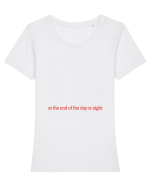 at the end of the day is night Tricou mânecă scurtă guler larg fitted Damă Expresser