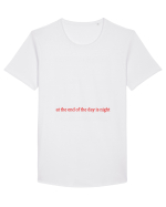 at the end of the day is night Tricou mânecă scurtă guler larg Bărbat Skater