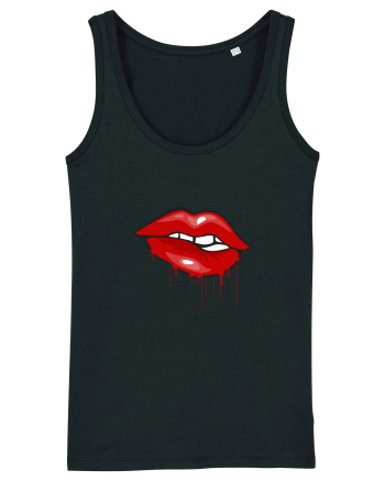 Red bloody lips Black