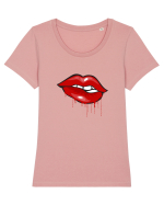 Red bloody lips Tricou mânecă scurtă guler larg fitted Damă Expresser