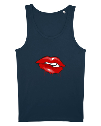 Red bloody lips Navy