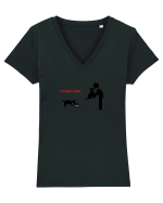 Funny dog Tricou mânecă scurtă guler V Damă Evoker