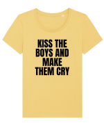 kiss the boys and make them cry Tricou mânecă scurtă guler larg fitted Damă Expresser