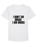 i don t do drugs i am drugs Tricou mânecă scurtă guler larg Bărbat Skater