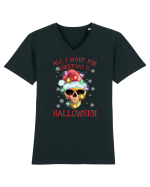 All Want For Christmas Is Halloween Tricou mânecă scurtă guler V Bărbat Presenter