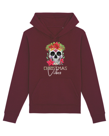 Christmas Vibes Skeleton Skull Burgundy
