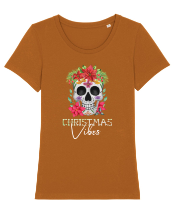 Christmas Vibes Skeleton Skull Roasted Orange