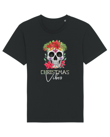 Christmas Vibes Skeleton Skull Black
