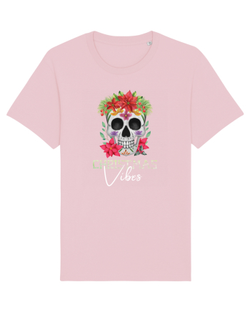 Christmas Vibes Skeleton Skull Cotton Pink