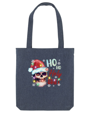 Ho Ho Holy Shit Skeleton Skull Christmas Midnight Blue