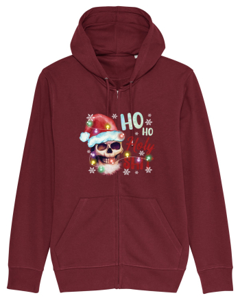 Ho Ho Holy Shit Skeleton Skull Christmas Burgundy