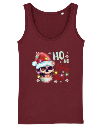 Ho Ho Holy Shit Skeleton Skull Christmas Burgundy