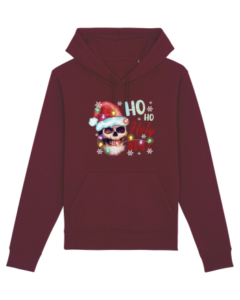 Ho Ho Holy Shit Skeleton Skull Christmas Burgundy
