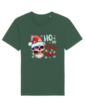 Ho Ho Holy Shit Skeleton Skull Christmas Bottle Green
