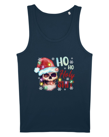 Ho Ho Holy Shit Skeleton Skull Christmas Navy