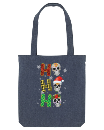 Ho-Ho-Ho Christmas Skulls Midnight Blue