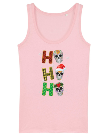 Ho-Ho-Ho Christmas Skulls Cotton Pink