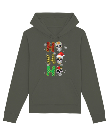 Ho-Ho-Ho Christmas Skulls Khaki
