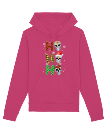 Ho-Ho-Ho Christmas Skulls Raspberry