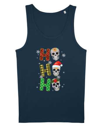 Ho-Ho-Ho Christmas Skulls Navy