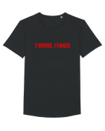 2 words 1 finger Tricou mânecă scurtă guler larg Bărbat Skater