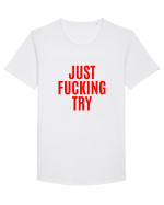 just fucking try Tricou mânecă scurtă guler larg Bărbat Skater