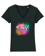 MADE Tricou mânecă scurtă guler V Damă Evoker
