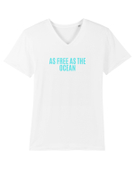 as free as the ocean Tricou mânecă scurtă guler V Bărbat Presenter