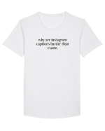 why are instagram captions harder than exams Tricou mânecă scurtă guler larg Bărbat Skater
