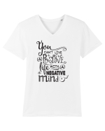 Gândește pozitiv Tricou mânecă scurtă guler V Bărbat Presenter