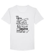 Gândește pozitiv Tricou mânecă scurtă guler larg Bărbat Skater