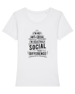 ANTI SOCIAL Tricou mânecă scurtă guler larg fitted Damă Expresser