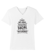 ANTI SOCIAL Tricou mânecă scurtă guler V Bărbat Presenter