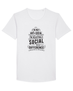 ANTI SOCIAL Tricou mânecă scurtă guler larg Bărbat Skater