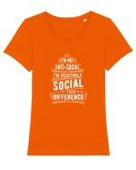 ANTI SOCIAL  - White Tricou mânecă scurtă guler larg fitted Damă Expresser