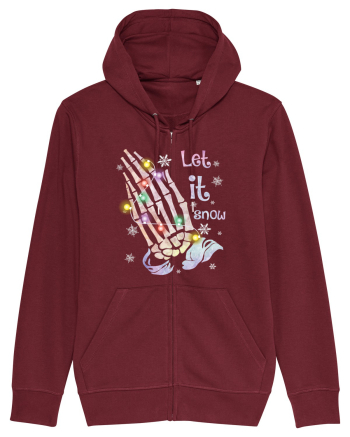 Let It Snow Skeleton Hands Burgundy