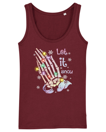 Let It Snow Skeleton Hands Burgundy