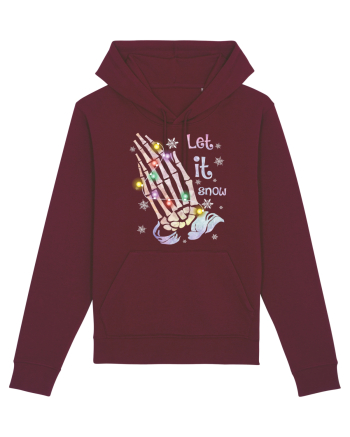 Let It Snow Skeleton Hands Burgundy