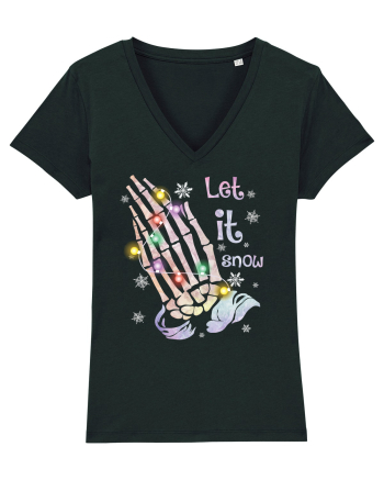 Let It Snow Skeleton Hands Black