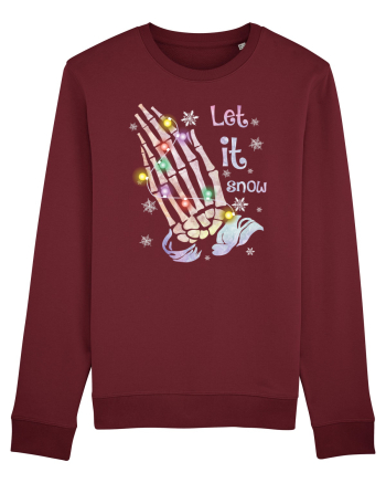 Let It Snow Skeleton Hands Burgundy